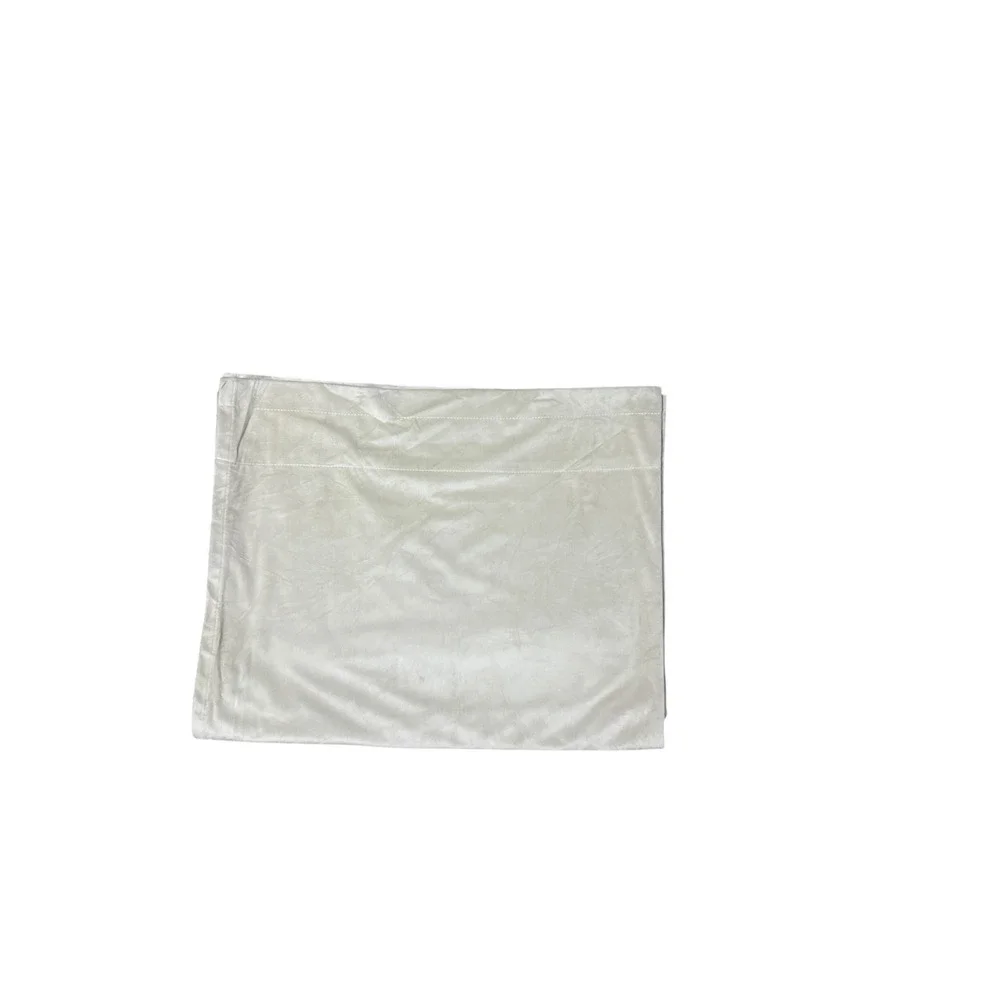 Single Beige Velvet Curtain Drape 1 Panel Solid 84 Long 54 Wide Ecru